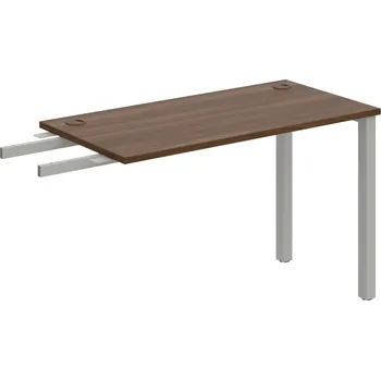 Psací stůl UE 1200 RU – Stůl pracovní délky 120 cm, hl. 60 cm, k řetězení - Ořech , Šedý kov