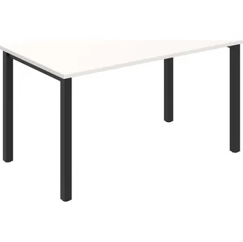 Psací stůl UJ 1400 – Stůl jednací rovný délky 140 cm - Bílá , Černý kov