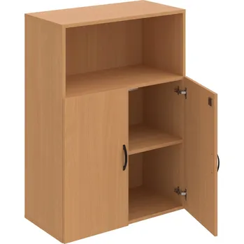 Policová skříň DZ 3 80 02 – Skříň policová dvéřová 111 × 80 cm - Buk , Buk , UCO – černá