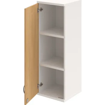 Policová skříň SZ 3 40 01 L H – Skříň policová dvéřová 115,2 × 40 cm - Dub , Bílá , UCO – černá