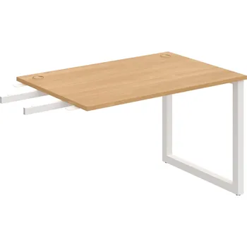 Psací stůl US O 1200 RU – Stůl pracovní délky 120 cm, k řetězení - Dub , Bílý kov