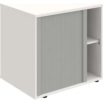 SPRZ 80 60 L N – Skříňka ke stolu, roletová, levá, š. 80 cm, léta napříč - Bílá , Bílá , Šedá