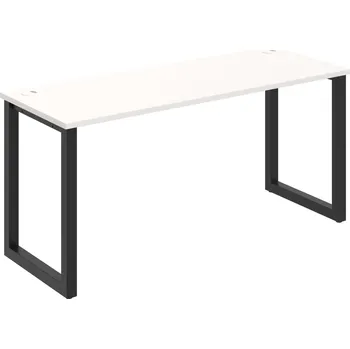 Psací stůl UE O 1600 – Stůl pracovní délky 160 cm, hl. 60 cm - Bílá , Černý kov