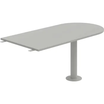Jednací stůl GP 1600 3 – Stůl jednací délky 160 cm ukončený obloukem - Šedá , Šedý kov