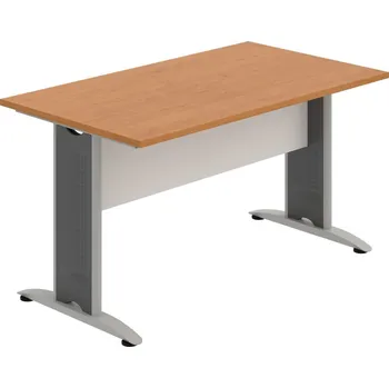 Jednací stůl CJ 1400 – Stůl jednací rovný 140 cm - Olše , Bílá , Šedý kov