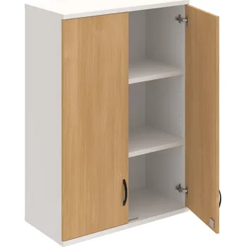 Policová skříň SZ 3 80 01 H – Skříň policová dvéřová 115,2 × 80 cm - Dub , Bílá , UCO – černá