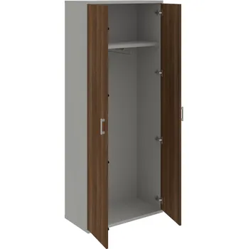 Policová skříň S 5 80 01 – Skříň šatní dvéřová 192 × 80 cm - Ořech , Šedá , USH – hranatá