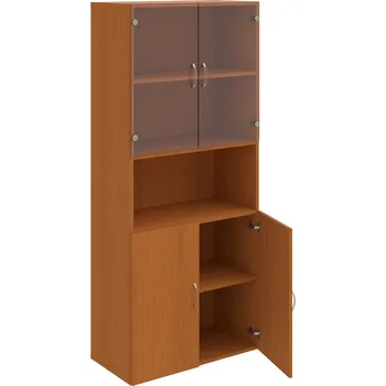 Policová skříň D 5 80 07 – Skříň policová dvéřová 185 × 80 cm - Třešeň , Třešeň , USN – Hobis