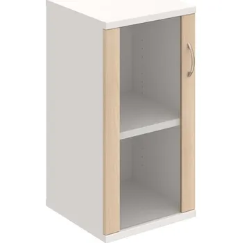 Policová skříň S 2 40 02 L – Skříň policová dvéřová 76,8 × 40 cm - Akát , Bílá , USN – Hobis