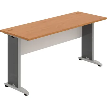 Psací stůl CE 1600 – Stůl pracovní rovný 160 cm, hl. 60 cm - Olše , Bílá , Šedý kov