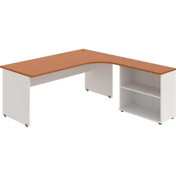 Psací stůl GE 1800 H L – Sestava levá 180 cm - Třešeň , Bílá