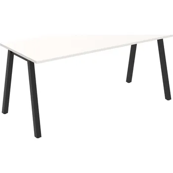 Psací stůl UJ A 1800 – Stůl jednací rovný délky 180 cm - Bílá , Černý kov