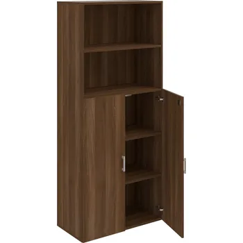 Policová skříň DZ 5 80 04 – Skříň policová dvéřová 185 × 80 cm - Ořech , Ořech , USH – hranatá