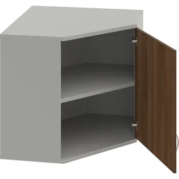 Policová skříň SRV 2 01 P H – Skříň vnitřní roh pravá 76,8 cm - Ořech , Šedá , USN – Hobis