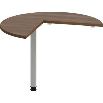 Psací stůl GP 21 L – Stůl jednací levý ø 100 cm - Ořech , Šedý kov