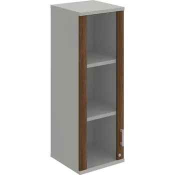 Policová skříň SZ 3 40 02 L H – Skříň policová dvéřová 115,2 × 40 cm - Ořech , Šedá , USH – hranatá