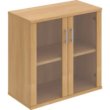 Policová skříň S 2 80 02 – Skříň policová dvéřová 76,8 × 80 cm - Dub , Dub , USH – hranatá