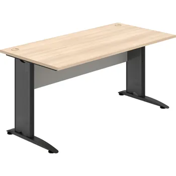 Psací stůl CS 1600 – Stůl pracovní rovný 160 cm - Akát , Šedá , Černý kov