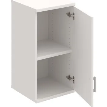 Policová skříň S 2 40 01 P H – Skříň policová dvéřová 76,8 × 40 cm - Bílá , Bílá , USH – hranatá