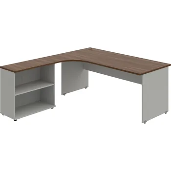 Psací stůl GE 1800 H P – Sestava pravá 180 cm - Ořech , Šedá
