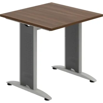 Jednací stůl FJ 800 – Stůl jednací rovný 80 cm - Ořech , Šedý kov