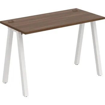 Psací stůl UE A 1200 – Stůl pracovní délky 120 cm, hl. 60 cm - Ořech , Bílý kov