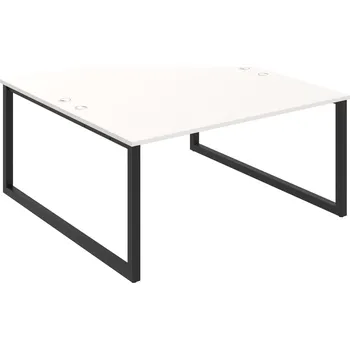 Psací stůl USD O 1600 – Stůl pracovní 160 × 160 cm - Bílá , Černý kov