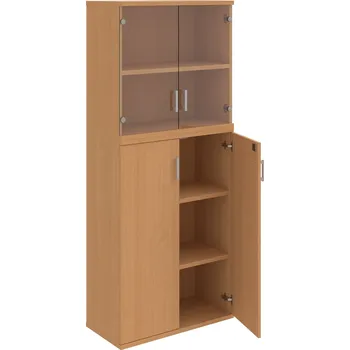 Policová skříň SZ 5 80 11 – Skříň policová dvéřová 192 × 80 cm - Buk , Buk , USH – hranatá