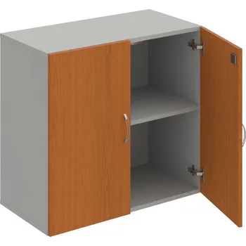 Policová skříň DZ 2 80 01 – Skříň policová dvéřová 74 × 80 cm - Třešeň , Šedá , USN – Hobis