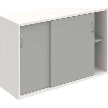 Policová skříň SZ 2 120 02 – Skříňka s posuv. dveřmi 76,8 × 120 cm - Šedá , Bílá , USN – Hobis