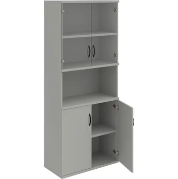 Policová skříň S 5 80 10 – Skříň policová dvéřová 192 × 80 cm - Šedá , Šedá , UCO – černá