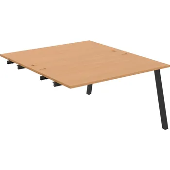 Psací stůl USD A 1400 R – Stůl pracovní 140 × 160 cm, k řetězení - Buk , Černý kov