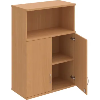 Policová skříň SZ 3 80 02 H – Skříň policová dvéřová 115,2 × 80 cm - Buk , Buk , USN – Hobis