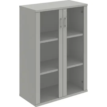 Policová skříň SZ 3 80 04 – Skříň policová dvéřová 115,2 × 80 cm - Šedá , Šedá , USH – hranatá