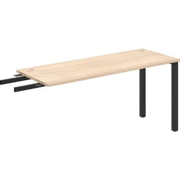 Psací stůl UE 1600 RU – Stůl pracovní délky 160 cm, hloubka 60 cm, k řetězení - Akát , Černý kov