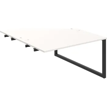 Psací stůl USD O 1400 R – Stůl pracovní 140 × 160 cm, k řetězení - Bílá , Černý kov