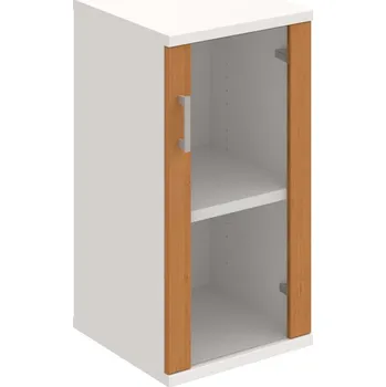 Policová skříň S 2 40 02 P – Skříň policová dvéřová 76,8 × 40 cm - Olše , Bílá , USH – hranatá