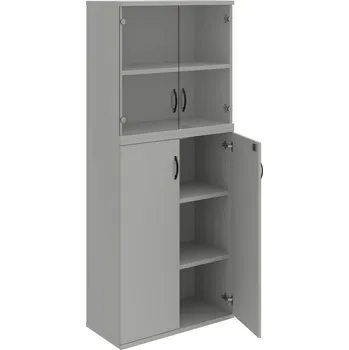 Policová skříň SZ 5 80 11 – Skříň policová dvéřová 192 × 80 cm - Šedá , Šedá , UCO – černá