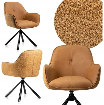 Křeslo Židle HowHomely, oranžová látka, 1 ks