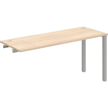 Psací stůl UE 1600 R – Stůl pracovní délky 160 cm, hl. 60 cm, k řetězení - Akát , Šedý kov
