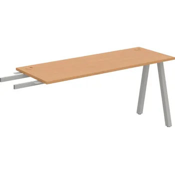 Psací stůl UE A 1600 RU – Stůl pracovní délky 160 cm, hl. 60 cm, k řetězení - Buk , Šedý kov