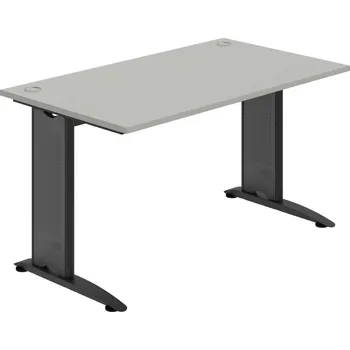 Psací stůl FS 1400 – Stůl pracovní rovný 140 cm - Šedá , Černý kov