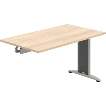 Jednací stůl FJ 1400 R – Stůl jednací řetězící rovný 140 cm - Akát , Šedý kov