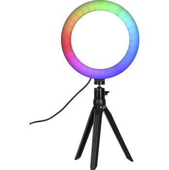 Studiové světlo Quadralite LED světlo kulaté RGB 8 palců/20,3 cm