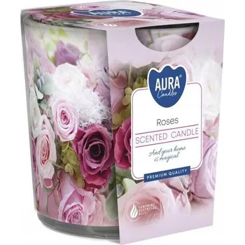 Svíčka Tradiční parafínová svíčka Růže Aura 1 ks