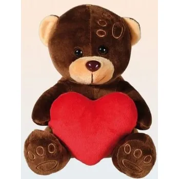 plyšák Plyšový medvídek se srdíčkem - Béžový