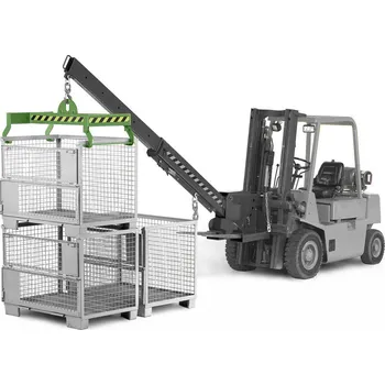 paleta Traverza pro gitterboxy, očko na hák jeřábu, lakovaná, 1240 x 610 mm, nosnost 1000 kg, zelená