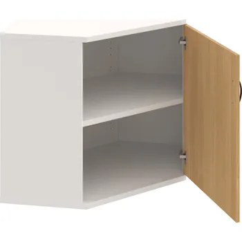 Policová skříň SRV 2 01 P – Skříň vnitřní roh pravá 76,8 cm - Dub , Bílá , UCO – černá