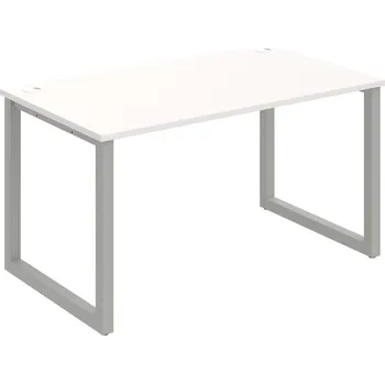Psací stůl US O 1400 – Stůl pracovní délky 140 cm - Bílá , Šedý kov