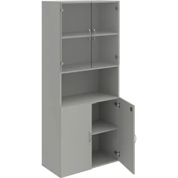 Policová skříň DZ 5 80 07 – Skříň policová dvéřová 185 × 80 cm - Šedá , Šedá , USN – Hobis